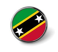 Federazione della moda Spille e fermagli con la bandiera di Saint Kitts e Nevis Charm Chic Quadrato/Cerchio/Cuore Amico