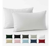 Federe 40x60 Cotone Rinforzato (Set da 2) - Bianco - Trama Fitta a 57 Fili/cm² - Federe Cuscini 40x60 cm - Federe Cuscino 40x60 Certificate Oeko Tex - Dreamzie