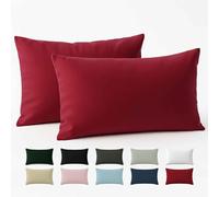 Federe 40x60 Cotone Rinforzato (Set da 2) - Borgogna - Trama Fitta a 57 Fili/cm² - Federe Cuscini 40x60 cm - Federe Cuscino 40x60 Certificate Oeko Tex - Dreamzie