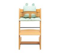 Federe BCN ® - Set 3 cuscini evolutivi impermeabili per seggiolone Stokke Tripp Trapp® - Cotone biologico - Stampa Mint Dot