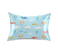 Federe copricuscino con aeroplano con mongolfiera, 100 federe in cotone, 50,8 x 101,6 cm