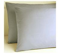 Federe copricuscino, coppia di federe a sacco in Raso di Cotone 100% naturale anallergico (Grigio)