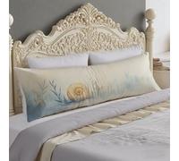 Federe Cuscini 30x90 cm Blu Federe Beige Cuscino per Dormire Sul Sianco 90 cm Supporto Gravidanza Ideale per Il Riposo Notturno Cuscino Lungo on Chiusura Lampo, Cuscini per Il Vorpo e Maternità O-1008