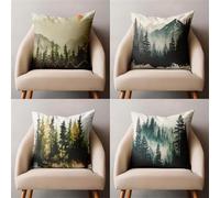 Federe Cuscini 35x35 cm Set di 4 Natura Paesaggio Copricuscini Fodera per Cuscino in Lino con Cerniera Invisibile Giungla Fodere per Cuscini Divano da Esterno per Divano Letto Soggiorno Giardino