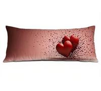 Federe Cuscini 40 x 145 cm Rosso Federe Cuscino Letto Amore Cuscini per Divano Velluto con Cerniera Invisibile, Migliorare la Qualità del Sonno Copricuscini per Moderno Arredamento Casa Letto B-6384