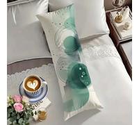 Federe Cuscini 40x145 cm Turchese Federe Beige Cuscino per Dormire Sul Sianco 145cm Supporto Gravidanza, Riposo Notturno Cuscino Lungo on Chiusura Lampo, Cuscini per Il Vorpo e Maternità O-1749