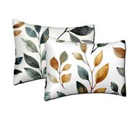 Federe Cuscini 40x70 cm Verde Cuscini per Divano Foglia Morbido Peluche Corto Copricuscini Set da 2 Rettangolari Copricuscini Doppia Faccia Stampa Motivo per Aesthetic Room Decor, Regalo Donna h-1311
