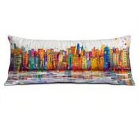 Federe Cuscini 50 x 150 cm Colore Federe Cuscino Letto Città Cuscini per Divano Lino con Cerniera Invisibile, Migliorare la Qualità del Sonno Copricuscini per Moderno Arredamento Casa Letto B-4421