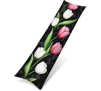 Federe Cuscini 50 x 150 cm Europa settentrionale Federe Cuscino Letto Tulipano Motivo, Impermeabili Velluto Copricuscini Migliorare la Qualità del Sonno Cuscino, per Letto, Regalo Donna, Model1717
