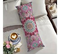 Federe Cuscini 50x150 cm Mandala Federe Rosa Cuscino per Dormire Sul Sianco 150cm Supporto Gravidanza per Il Riposo Notturno Cuscino Lungo on Chiusura Lampo, Cuscini per Il Vorpo e Maternità O-1743