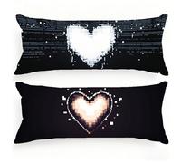 Federe Cuscini 50x150, Set di 2 Bianco Federe Cuscino Letto Amore Motivo Velluto Copricuscini, Doppia Faccia Stampa Cuscino Lungo Dormire Sul Fianco con Cerniera per Divano Letto Matrimoniale,Model648