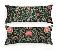 Federe Cuscini 50x150, Set di 2 Europa Settentrionale Federe Cuscino Letto Fiore Motivo Velluto Copricuscini, Doppia Faccia Stampa Cuscino Lungo con Cerniera per Divano Letto Matrimoniale, Model2