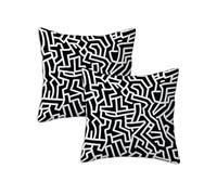 Federe Cuscini A Righe copricuscini divano 45x45 cm 2 Pezzi Astratto Cuscini da Esterno Impermeabile Lino Fodere Copricuscino Divano, Sedia Soggiorno Camera da Letto Giardino Balcone, Regali Z-1074