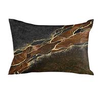 Federe Cuscini Abstract Art Black Marble with Brown Malachite Texture Copricuscino Standard Cuscino Decorativo Lavabile Copricuscini per Soggiorno Camera Divano 40X60CM