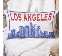 Federe Cuscini America Los Angeles Skyline City Pride City State Copricuscini Standard Cuscino Decorativo Arte Federa per Soggiorno Balcone Camera 40X60CM