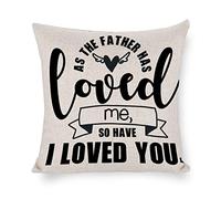 Federe Cuscini As The Father Has Loved Me, So Have I Loved You Merry Christmas Farmhouse Cuscino Decorativo Moderno Copricuscini Standard Federa per Camera Ufficio Soggiorno 45X45CM