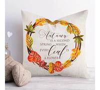 Federe Cuscini Autumn Is A Second Spring Wreath Retro Halloween Farmhouse Thanksgiving Federa Standard Copricuscino Decorativi Cuscino Decorativo per Camera Ufficio Balcone 45X45CM