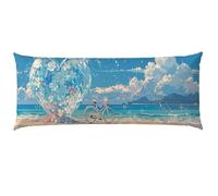 Federe Cuscini Blu Navy Federe Cuscino Letto Paesaggio 40x120cm lino Copricuscini, Divano Morbida e Traspirante Stampa Fronte-Retro Con Invisibile Cerniera Ecologica e Lavabile per Letto o Divano T91