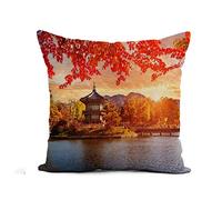 Federe Cuscini Blue Maple Trees Lake At Gyeongbokgung Palace Seoul South Copricuscini Lavabile Federa Colorate Cuscino Decorativo per Divano Camera Ufficio 45X45CM