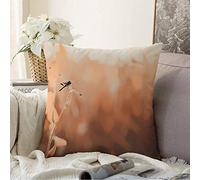 Federe Cuscini Brown Autumn Dragonfly Leaves Fall Season Sunset Time Animals Wildlife Nature Colorful Beautiful Copricuscini Moderno Cuscino Decorativo Colorate Copricuscino per Camera 45X45CM