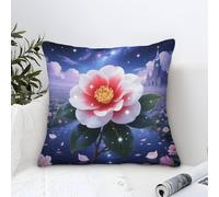 Federe Cuscini Camellia Japonica Pittura Ad Olio,Dream Garden Castle Quadrati Copertina Di Cuscino Poliestere Fodera Per Cuscino Camera Da Letto Divano Per Esterni Cuscini Da Esterno 50x50cm