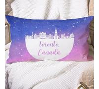 Federe Cuscini Canada Toronto Skyline Support Travel Downtown Cuscino Decorativo Standard Federa Lavabile Copricuscino per Balcone Ufficio Camera 40X60CM