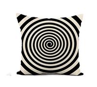 Federe Cuscini Circle Black And White Hypnotic Spiral Vortex Psychedelic Experience Federa Lavabile Cuscino Decorativo Decorazione Copricuscino per Ufficio Divano Camera 45X45CM