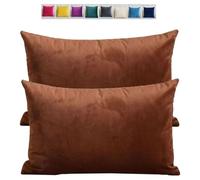 Federe Cuscini Copricuscini in Velluto per Divano Federe Cuscini per Camera da Letto Decorativi Fodere per Cuscino Divano Letto Set 2 Copricuscino Decorazione Federe per Divano letto(Brown,50x80 cm 20