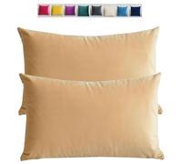 Federe Cuscini Copricuscini in Velluto per Divano Federe Cuscini per Camera da Letto Decorativi Fodere per Cuscino Divano Letto Set 2 Copricuscino Decorazione Federe per Divano letto(Beige,60x70 cm 24