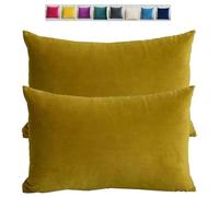 Federe Cuscini Copricuscini in Velluto per Divano Federe Cuscini per Camera da Letto Decorativi Fodere per Cuscino Divano Letto Set 2 Copricuscino Decorazione Federe per Divano letto(Curry,50x80 cm 20