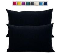 Federe Cuscini Copricuscini in Velluto per Divano Federe Cuscini per Camera da Letto Decorativi Fodere per Cuscino Divano Letto Set 2 Copricuscino Decorazione Federe per Divano letto(Black,50x70 cm 20