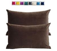Federe Cuscini Copricuscini in Velluto per Divano Federe Cuscini per Camera da Letto Decorativi Fodere per Cuscino Divano Letto Set 2 Copricuscino Decorazione Federe per Divano letto(Deep Coffee,50x80