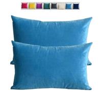 Federe Cuscini Copricuscini in Velluto per Divano Federe Cuscini per Camera da Letto Decorativi Fodere per Cuscino Divano Letto Set 2 Copricuscino Decorazione Federe per Divano letto(Blue,50x80 cm 20x