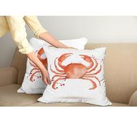 Federe Cuscini Crabs Sea Animals in Watercolor Effect A Big Crab On White Background Set of 2 Traspirante Square Federe per