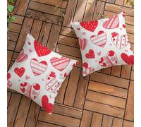Federe Cuscini da Esterno 35 x 35 cm Impermeabili Decorativi Lino Amore Copricuscino Divano Cuscino per Divano con Cerniera Invisibile, Rosa Cuscini per Esterno Giardino Balcone Soggiorno L-L130