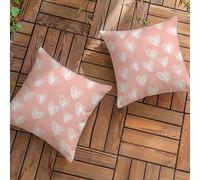 Federe Cuscini da Esterno 35x35 cm Impermeabili Decorativi Lino Rosa Copricuscino Divano Cuscino per Divano con Cerniera Invisibile, Amore Cuscini per Esterno Giardino Balcone Soggiorno Camera L-L483