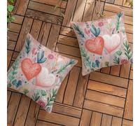 Federe Cuscini da Esterno 45x45 cm Impermeabili Decorativi Lino Amore Copricuscino Divano Cuscino per Divano con Cerniera Invisibile, Pianta Cuscini per Esterno Giardino Balcone Soggiorno L-L515