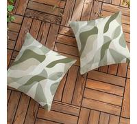 Federe Cuscini da Esterno 50x50 cm Impermeabili Decorativi Lino Verde Copricuscino Divano Cuscino per Divano con Cerniera Invisibile, Elemento Cuscini per Esterno Giardino Balcone Soggiorno L-L369