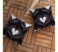 Federe Cuscini da Esterno 60x60 cm Impermeabili Decorativi Lino Amore Copricuscino Divano Cuscino per Divano con Cerniera Invisibile, Nero Cuscini per Esterno Giardino Balcone Soggiorno Camera L-L173