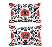Federe Cuscini da Esterno 70x90cm Impermeabili Velluto Copricuscini Divano Rosso,2 Pezzi Mandalo Federe Cuscini Divano con Cerniera Invisibile,Esterno Decorativi Giardino Arredo Soggiorno Balcone G434