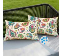 Federe Cuscini da Esterno Impermeabili 50x80 cm 2 Pezzi Federa Cuscino Primavera Colorata Federe Copricuscini Boho Fodera per Cuscino Decorativi Copricuscino per Divano Patio Giardino Esterni -SC63