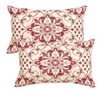 Federe Cuscini Divano 20x30 cm Set di 2 Federa Cuscino Fiori Geometrici Copri Cuscini per Divano Retrò Fodere Cuscino Decorativi Copricuscino per Camera da Letto Soggiorno con Cerniera Nascosta -SC523
