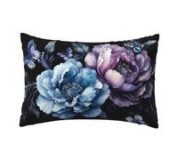Federe Cuscini Divano 20x30 cm Set di 2 Federe Cuscini Fiore Decorativi in Velluto Farfalla Copricuscini con Cerniera Invisibile, Federa Cuscino per Letto Divano Soggiorno Camera da Letto -TER531