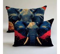 Federe Cuscini Divano 25x50cm Retro Copricuscini Divano Elefante Lino Impermeabile Traspirante Set di 2 Pezzi con La Cerniera Invisibile，Decorazioni Regalo Sedia，Arredo Esterno，Camera da Letto LK-1525