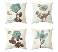 Federe Cuscini Divano 30x30 cm Grigio Cuscini per Divano Set di 4 Fiore Copri Cuscini Morbido per Giardino Soggiorno Camera da Letto Moderne Federe Cuscini Giardino il Sedia Copricuscini Divano Casa