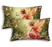Federe Cuscini Divano 30x50 Elfi Set di 2 Federe Cuscini Rettangolari Velluto Angelo Copricuscini Divano per Sofa Letto Soggiorno Camera Ufficio Auto, Lavabile in Lavatrice, Cerniera Invisibile -8591