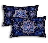 Federe Cuscini Divano 30x50 Mandala Set di 2 Federe Cuscini Rettangolari Velluto Amore Copricuscini Divano per Letto Soggiorno Camera Ufficio Auto, Lavabile in Lavatrice, Cerniera Invisibile -8028
