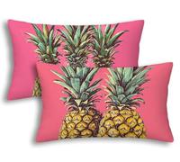 Federe Cuscini Divano 30x50 Rosa Set di 2 Federe Cuscini Rettangolari Decorative con Motivo Ananas, Copricuscini Divano Decorativi per Camera da Letto Soggiorno Balcone Esterno Arredo Casa -1840