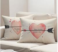 Federe Cuscini Divano 30x50 Set di 2 Cuscini per Divano in Velluto, Rosa Guanciale Letto Morbidi e Traspiranti per Dorme Durevole Cerniera Invisibile per Autunno Decorativo Copricuscini Amore R-3649
