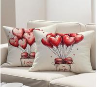 Federe Cuscini Divano 30x50 Set di 2 Cuscini per Divano in Velluto, Rosso Guanciale Letto Morbidi e Traspiranti per Dorme Durevole Cerniera Invisibile per Autunno Decorativo Copricuscini Amore R-725